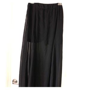 Black sheer maxi skirt